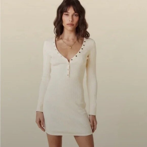 Spell & The Gypsy Collective Stella Ribbed Henley Dress, L, NWOT - Picture 1 of 6